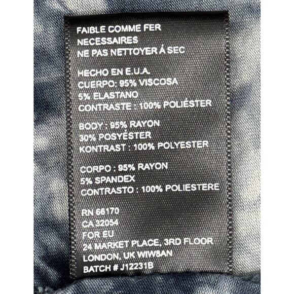 Staring At Stars Sleeveless Blue Tie-Dye Sheer Panel Button Top S - Picture 7 of 7